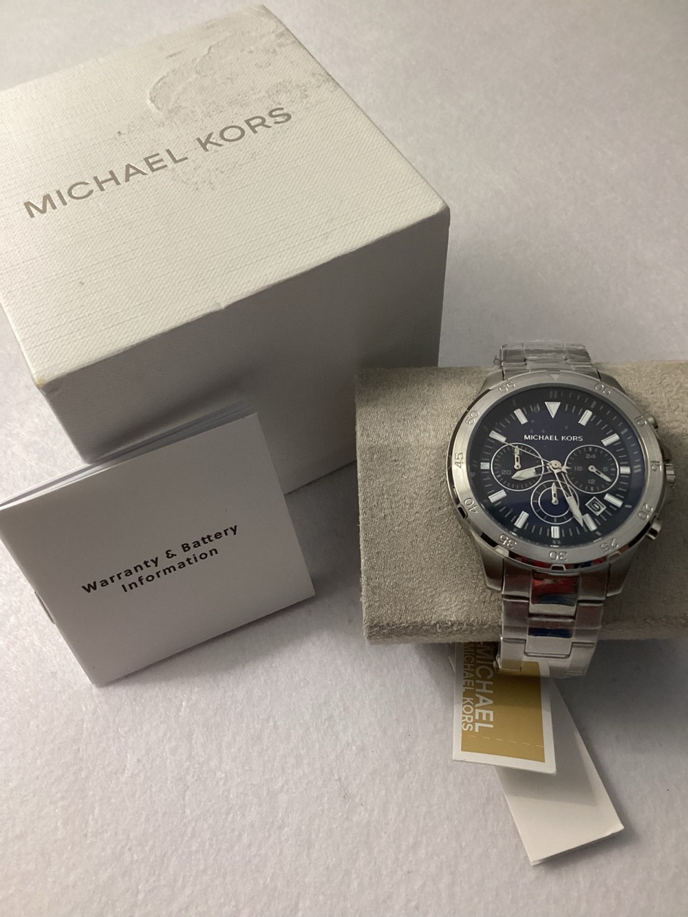 Michael Kors Greyson Chronograph Silver-Tone Stainless Steel Watch 43mm